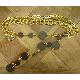 Ladies Chain Belt With Leather Trims, G5238