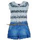 Print tee & denim short, HLT10005 
HLH10006