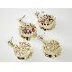 Patten sided ear ring with colorful crystal, 1200-EAR
