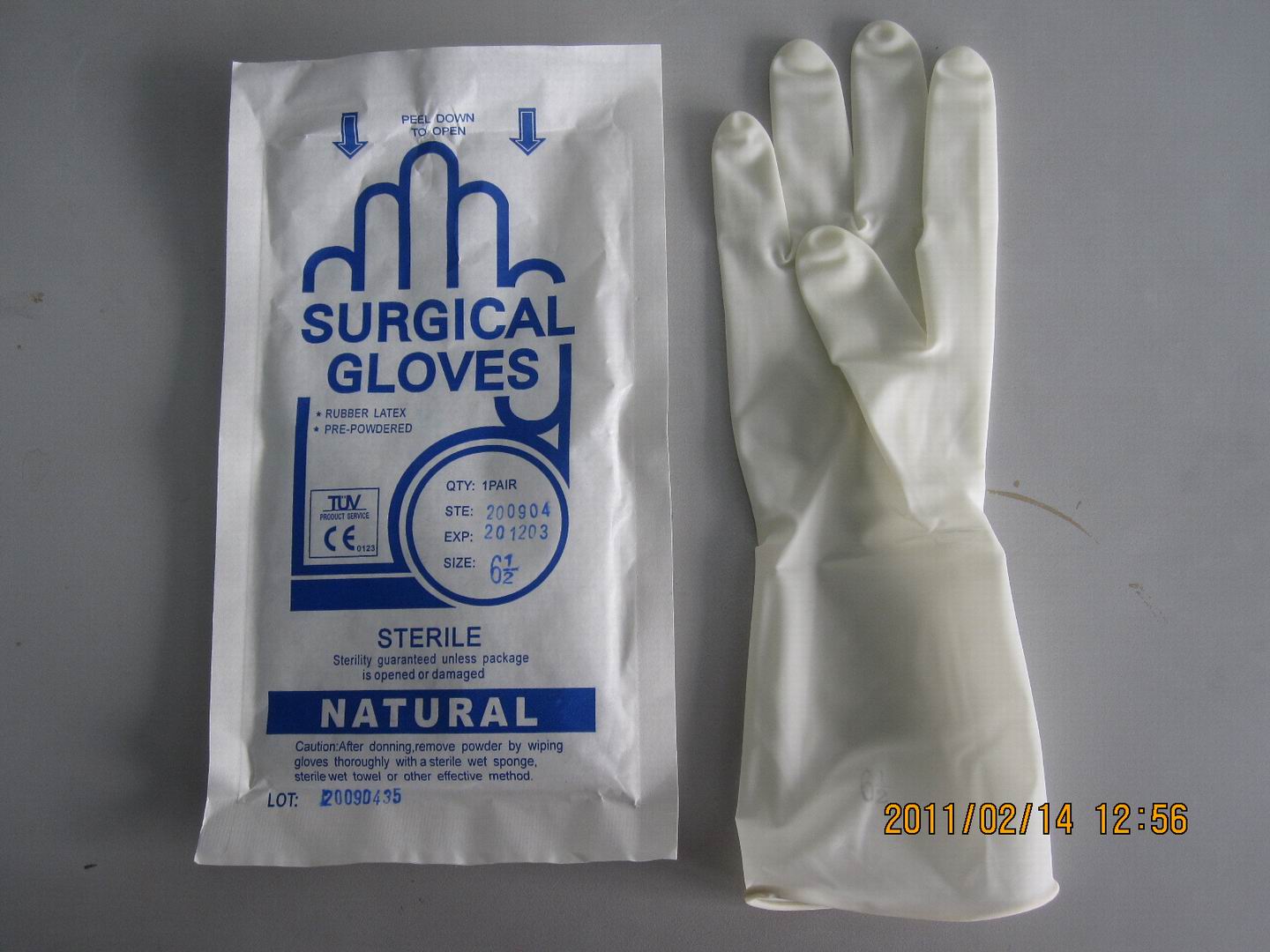 Latex Surgical Gloves, Smooth Face, Powdered, Sterile