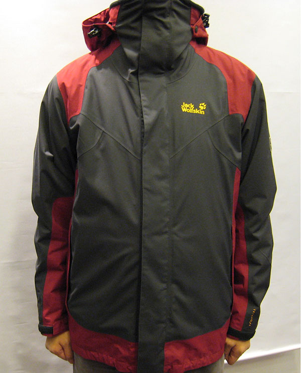 Grey/Red Men's Outer 3 in 1 Jacket Waterproof Breathable Windbreaker Functional Rainwear S~2XL