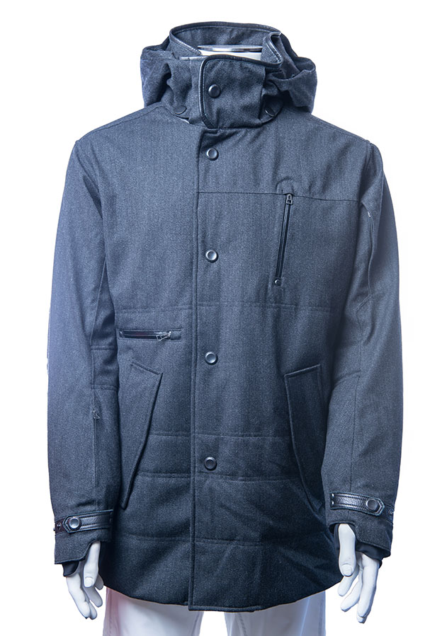 Grey Men's Insulated Functional Warm Fall Winter Adult Fashion Single-breasted Woven Jacket Garment S~2XL