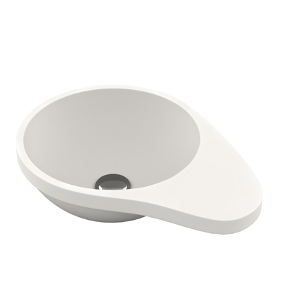 Semi-recessed corian basin