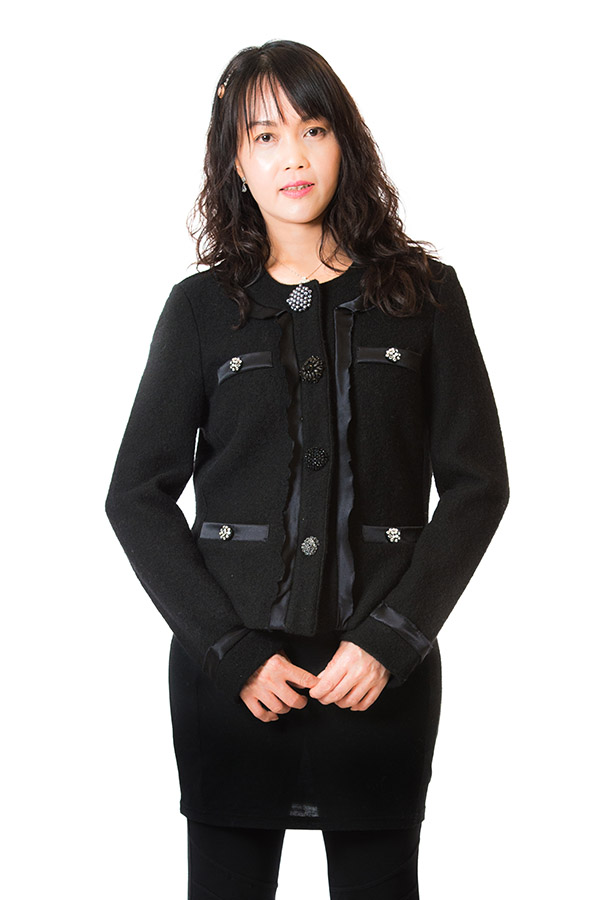 Ladies Boiled Wool Cardigan