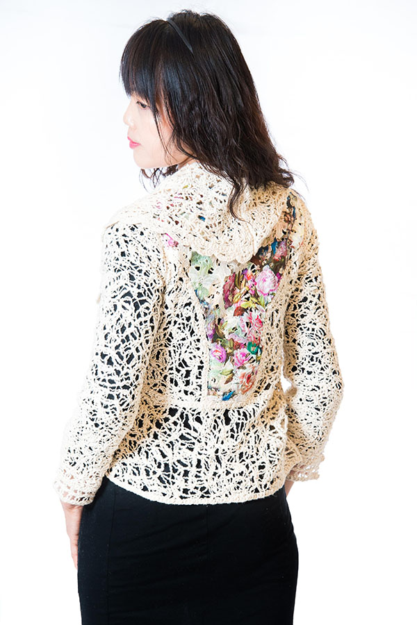 Ladies Chemical Lace/Woven Cardigan