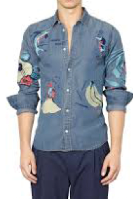 Men's Shirt Collar Long Sleeve Button Down Closure Tencel Shirt Jacket
