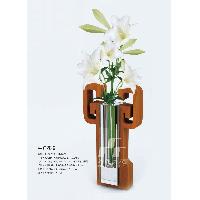 Rosewood And Crystal Flower Vase
