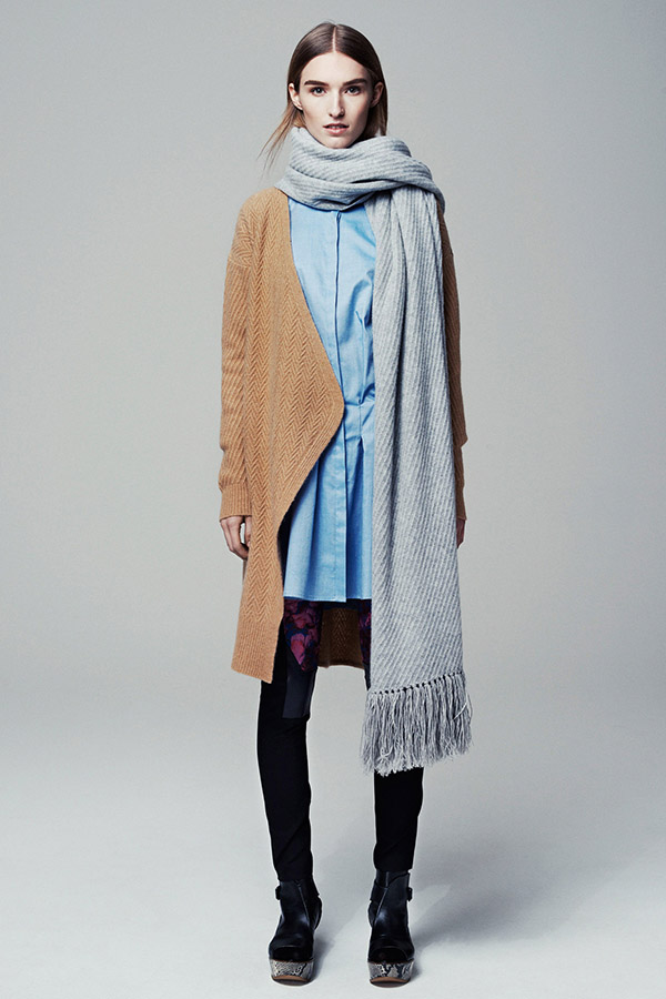 Ladies Cashmere Knitted Long Cardigan + Knitted Scarf