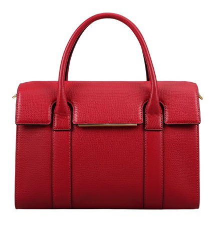 Red Cowhide Leather Fashion Casual Top Handle Ladies' Handbag Shoulder Bag