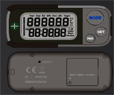 Accurate Pedometer Two Row Display Big Button w/ Belt Clip Sleep Mode 12/24 Hour Format (30 Days Memory)
