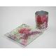 Glass Silk Screened Candle Holder