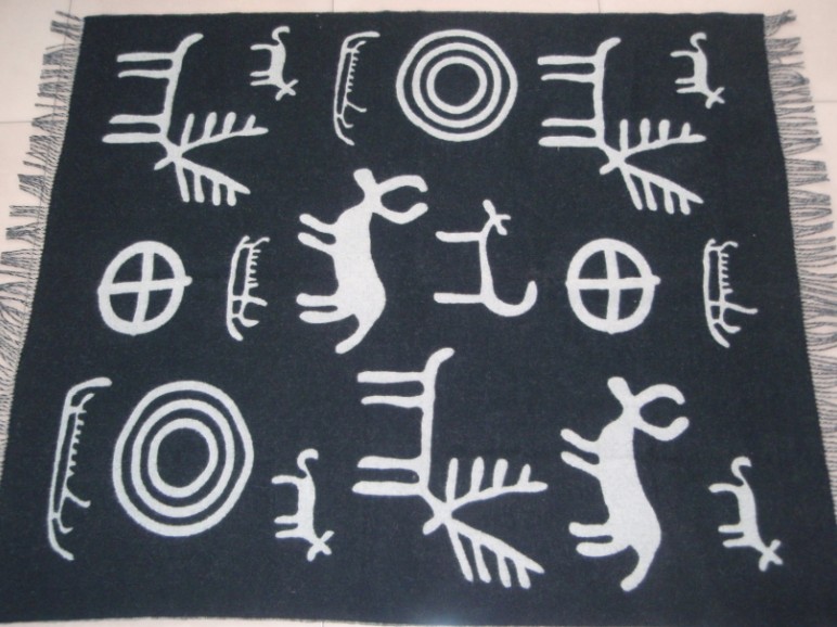 100%wool jacquard weave blanket /woolen blanket