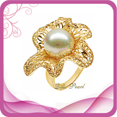 Starfish 9k Gold Ring With Southsea Pearl And Diamonds