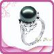 9k White Gold Ring With Peacock Pearl, HR110609