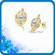 Leaf 18k- Gold Pearl Earrings, HE110571H