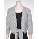 Knitted with hem tie cardigan