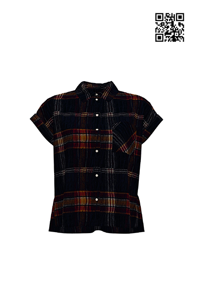 Black Short Sleeve Plaid Shirt