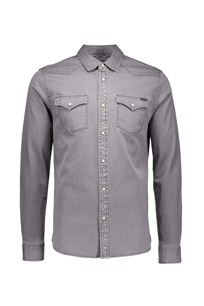 Men's Grey Denim Woven Shirt