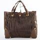 Pleated fabric/cow leather handbag, 10325/07104