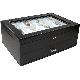 Black faux leather watch box.