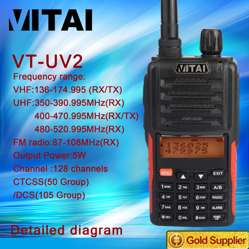 Portable Dual Band Two Way Radio Vt-uv2