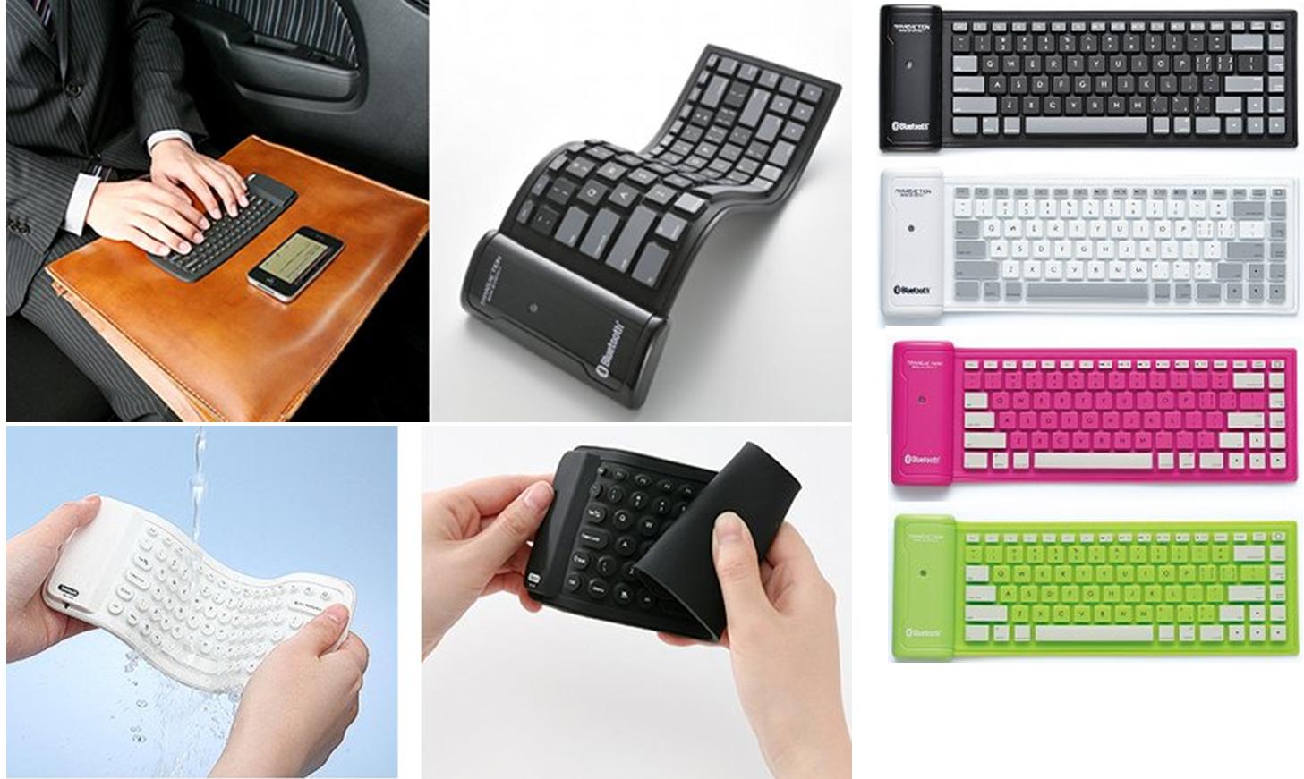 Mini Bluetooth Silicone Keyboard for iPhone and iPad