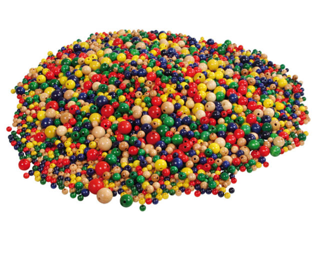 mix of coloured round wooden beads