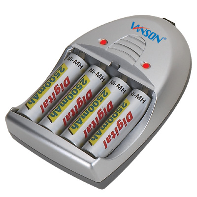 3-in-1 Ni-MH/Ni-Cd Battery Charger with USB Input