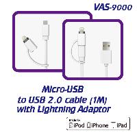 Sell Micro-USB to USB 2.0 cable (1M) with Lightning Adaptor