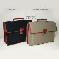 Cotton Twill with Leather Trim