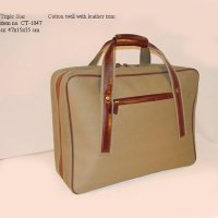 Cotton Twill with Leather Trim