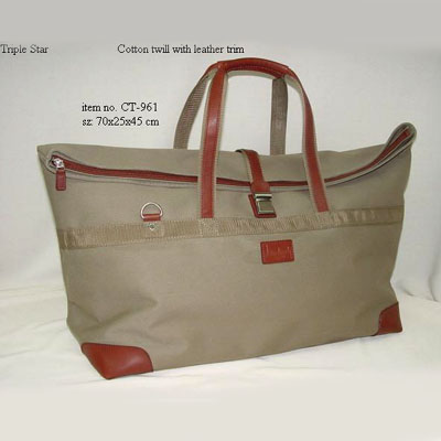 Cotton Twill with Leather Trim