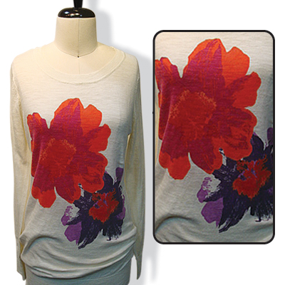 Ladies Long Sleeve Pullover with Color Print