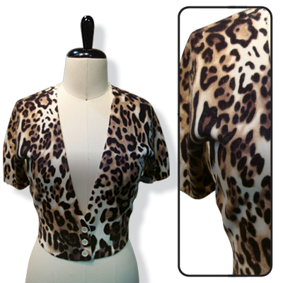 Ladies Animal Print Short Cardigan