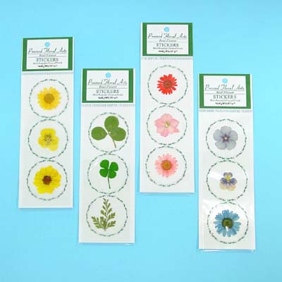 3 Pressed Flower Stickers Set