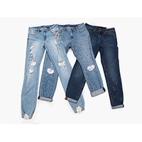 Ladies' embellished stretch jeans