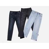 Ladies' embellished stretch jeans