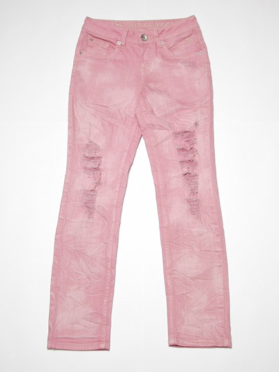 Girl's creased deconstruction jean