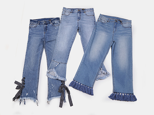 Ladies' embellished stretch jeans