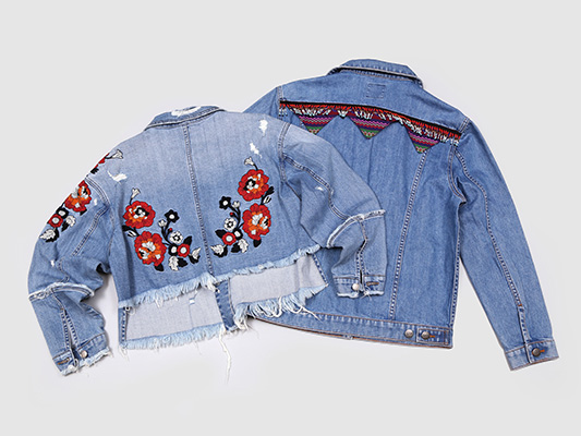 Ladies' embroidered stretch jackets