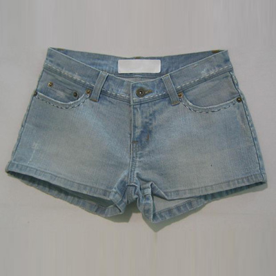 Denim Short w/ Hand-Stitch Emb