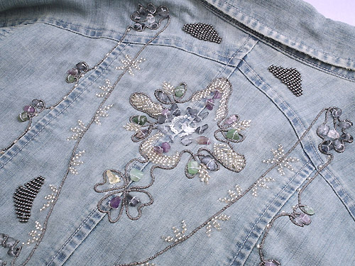 cord embroidery with beading