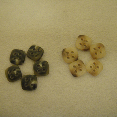 Square imitation horn button