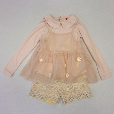 Jersey Shirts with Organdie Vest & Laced Shorts