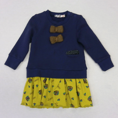 French Terry with Flower Print Skirt All-In-One