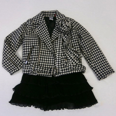 Tweed Rider's Jacket & Ruffled Dress