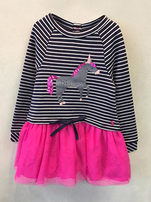 Girl Sequins Applique Dress