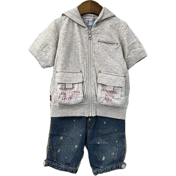 Hoodie Cardigan & Denim Short