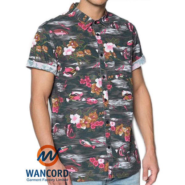 Men Allover Print Short Sleeve Shirt