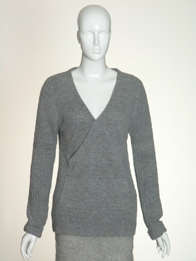 LADIES' V NECK LONG SLEEVE PULLOVER (7 GG JERSEY+TUCK)